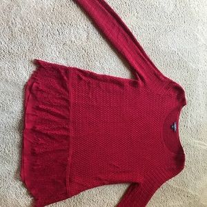 Lucky Mixed Media Beautiful Red Sweater Size L